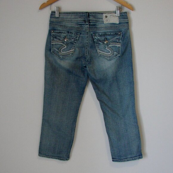 Silver Jeans McKenzie Crop Capri Light Wash 7.5" Rise Stretch Size 26 - Picture 9 of 13